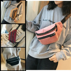 Ladies Canvas Fanny Pack Street Money Banana Phone Chest Bag