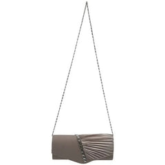 Diamond Ruffle Envelope Clutch Bag in Apricot
