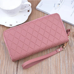 Women's Double Zipper Wallet Large High Capacity Purse PU Leather