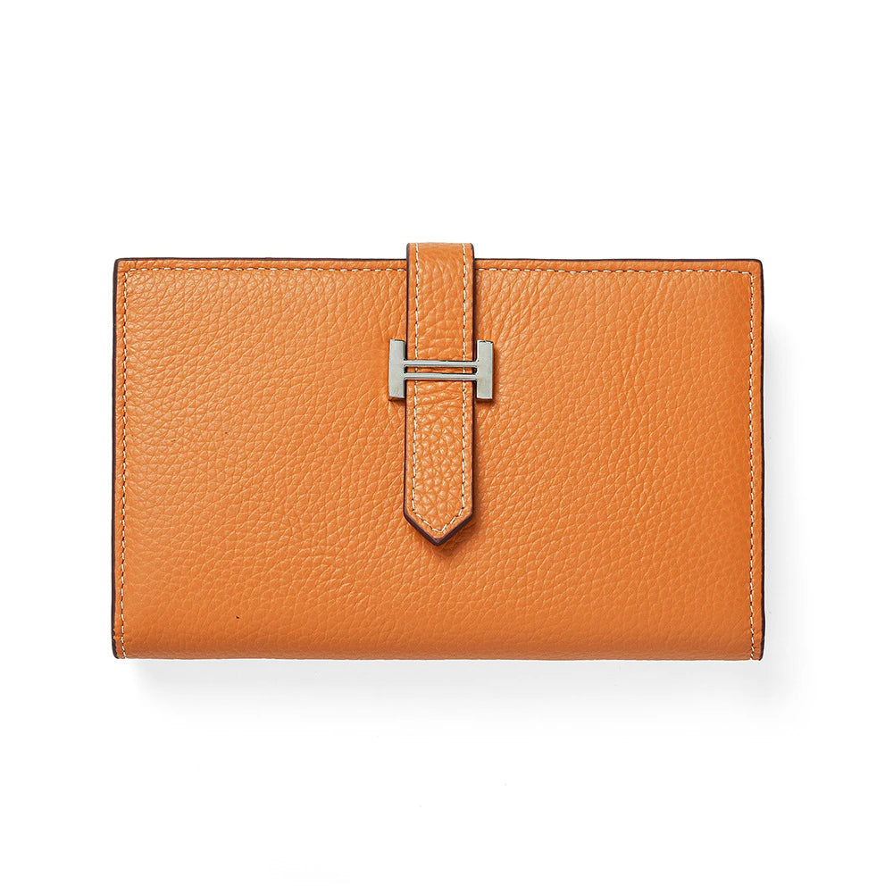 Women's Drawstring Wallet Long Leather Cosmetic Bag