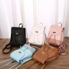 Women's PU Leather Ostrich Pattern Backpack