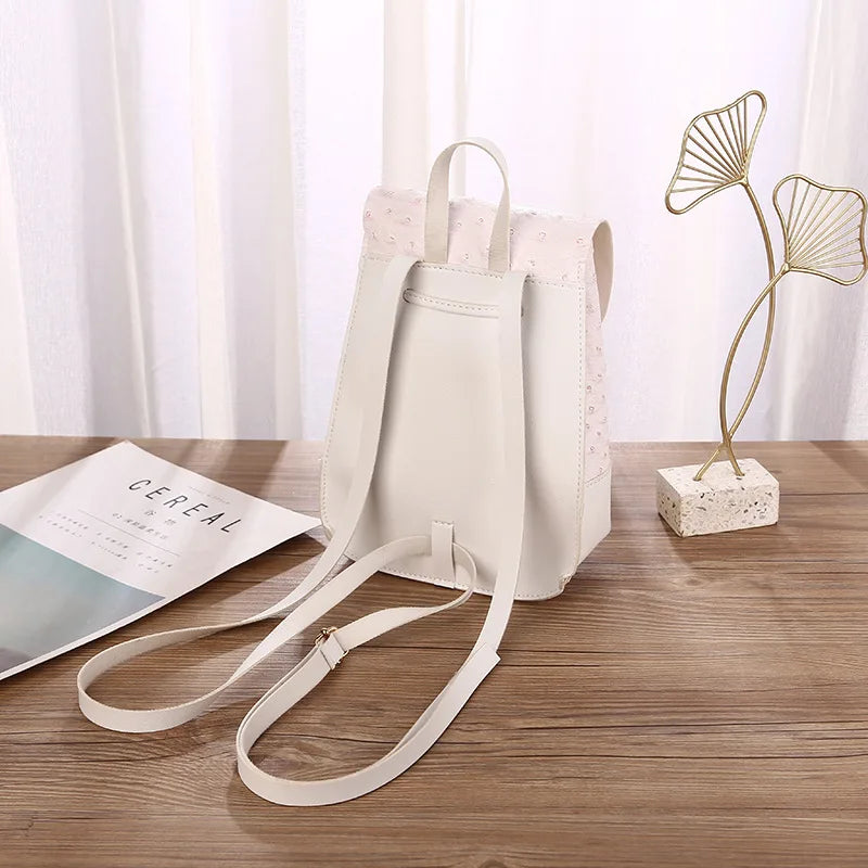 Women's PU Leather Ostrich Pattern Backpack