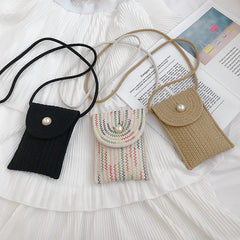 Women's Cotton Linen Shoulder Bag Mini Portable Messenger Phone Bag