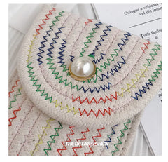 Women's Cotton Linen Shoulder Bag Mini Portable Messenger Phone Bag