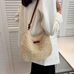 Women's Summer Straw Crossbody Bag for Beach Holiday