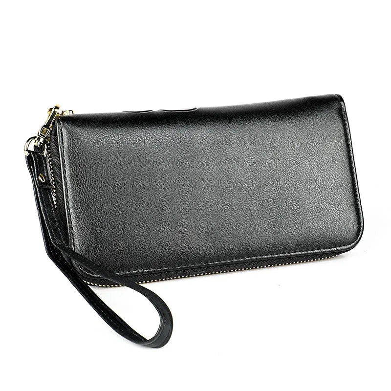 Leather Wallet RFID Embossing Flower Purse Clutch Bag Long Mobile Phone Bag