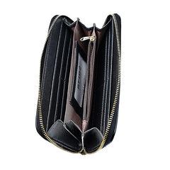 Leather Wallet RFID Embossing Flower Purse Clutch Bag Long Mobile Phone Bag