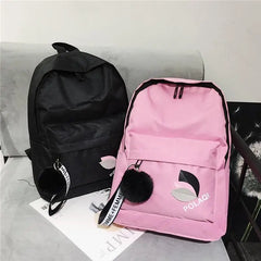 Leaves Print Canvas Backpack Bag for Women