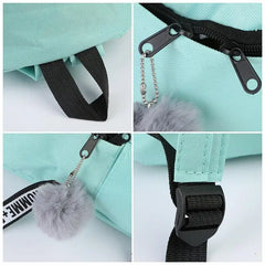 Leaves Print Canvas Backpack Bag for Women