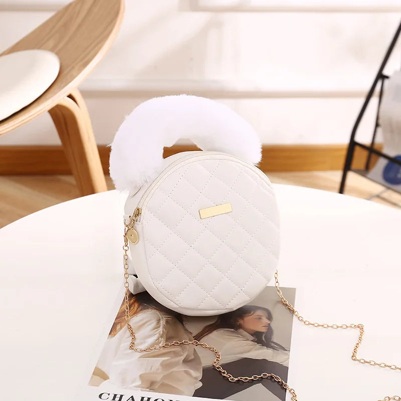 Small Version Women's Shoulder Messenger Bag Niche Small Round Bag