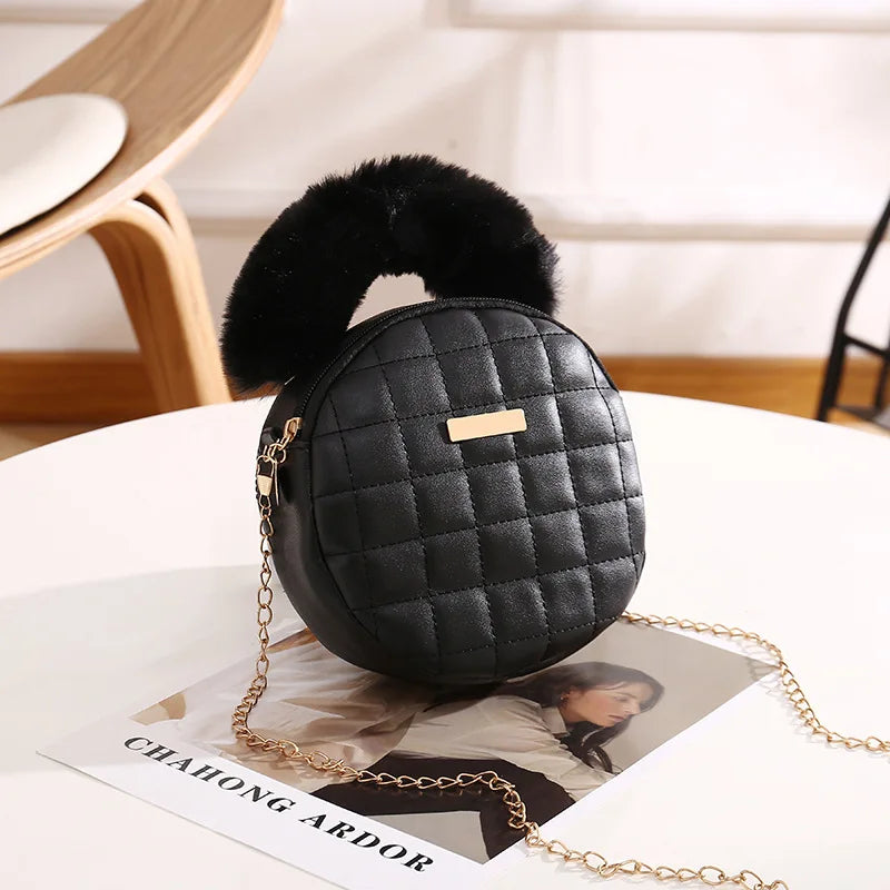 Small Version Women's Shoulder Messenger Bag Niche Small Round Bag
