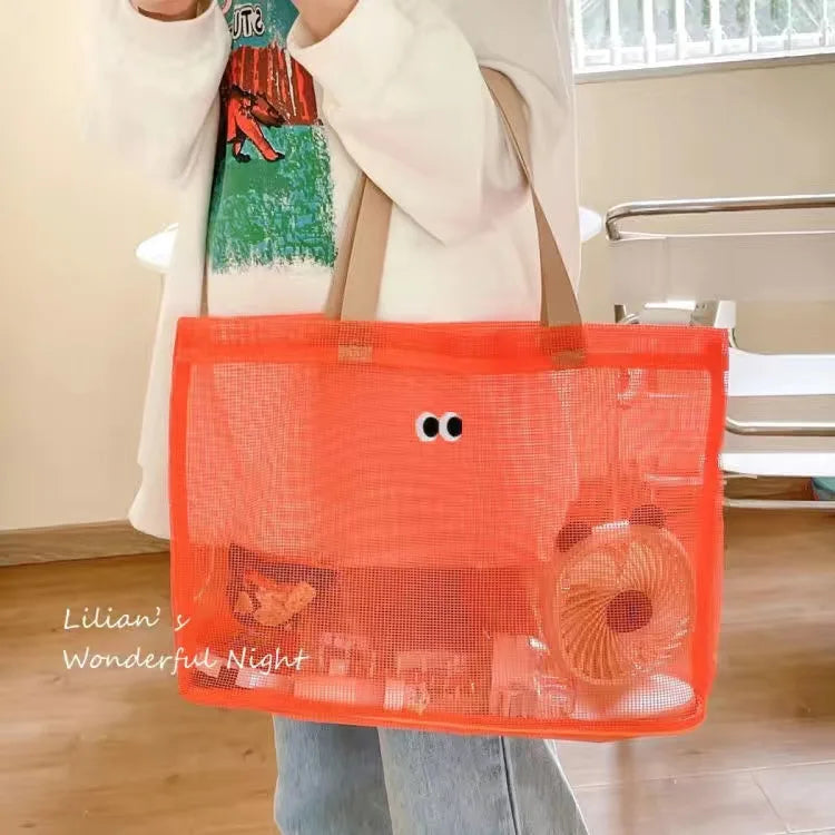 Ladies Shoulder Bag Large Capacity Beach Bag Hollow Shopping Bag