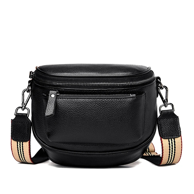 Women's High-End Leather Handbag Large Capacity Travel Bag