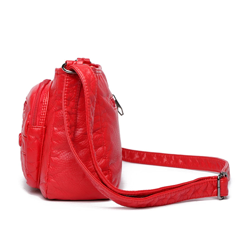 Women's Multilayer Crossbody Messenger Bag with Large Capacity