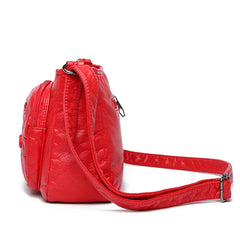 Women's Multilayer Crossbody Messenger Bag with Large Capacity