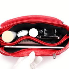 Women's Multilayer Crossbody Messenger Bag with Large Capacity