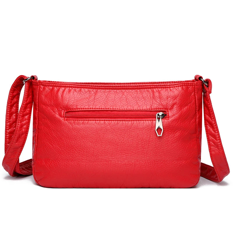 Women's Multilayer Crossbody Messenger Bag with Large Capacity