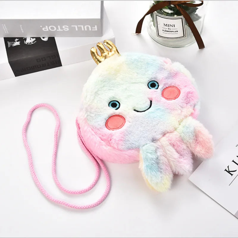 Octopus Messenger Bag Plush Wallet Mini Shoulder Bag