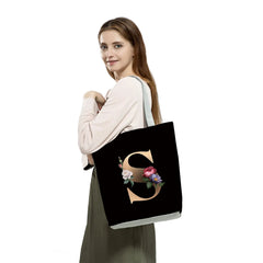 Ladies Shopping Bag All-Match Letter Series Handbag Foldable Reusable Shopper