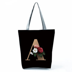 Ladies Shopping Bag All-Match Letter Series Handbag Foldable Reusable Shopper