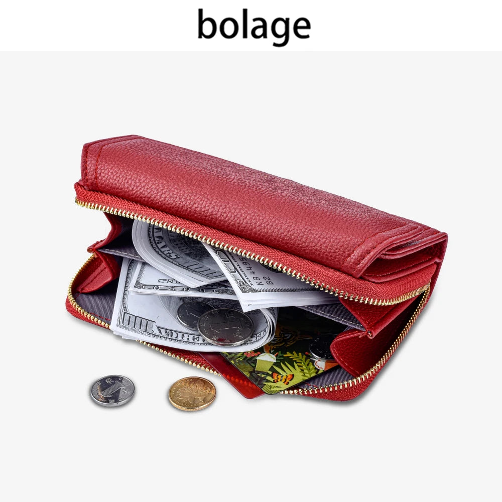 Women's Zipper Wallet Multifunctional Large Capacity Short Wallet