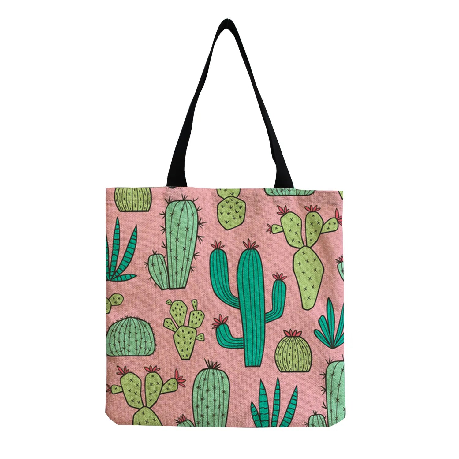 Cactus Print Tote Bag Large Capacity Women Shoulder Bag