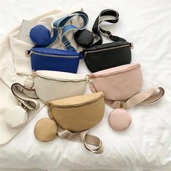 Women's Waist Bag Fanny Pack PU Leather Belt Crossbody Chest Bags