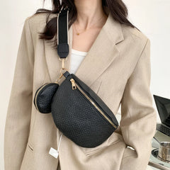 Women's Waist Bag Fanny Pack PU Leather Belt Crossbody Chest Bags