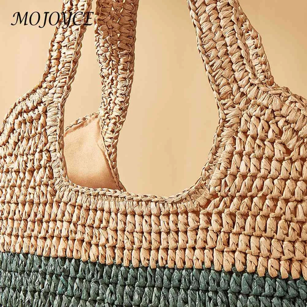 Striped Woven Tote Bag for Seaside Holiday