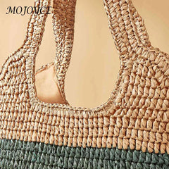 Striped Woven Tote Bag for Seaside Holiday