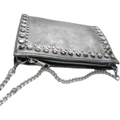 Matte Leather Chain Shoulder Bag Rivet Messenger Clutch