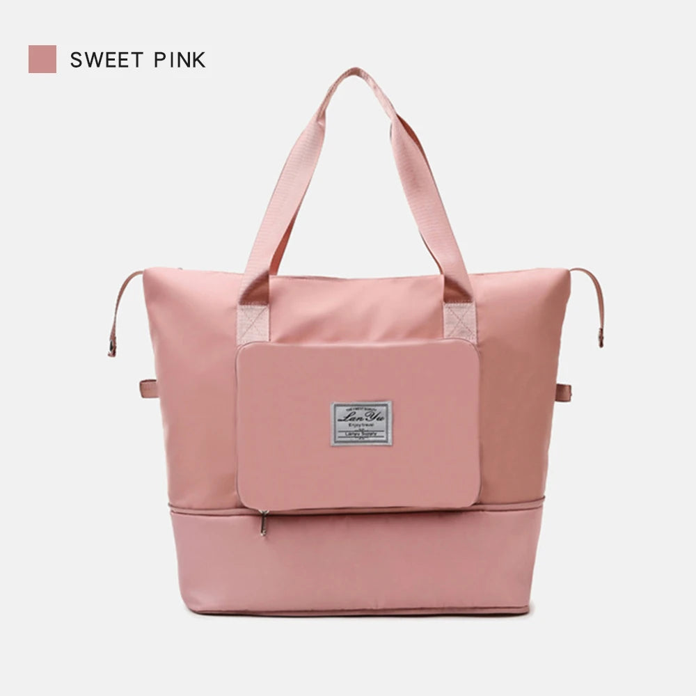 Foldable Travel Bag for Women Large Capacity Hand-held Wait Bag