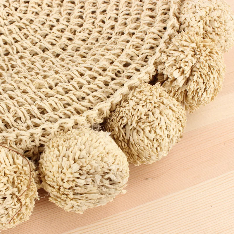 Bohemian Tassel Rattan Beach Handbag Straw Shoulder Bag
