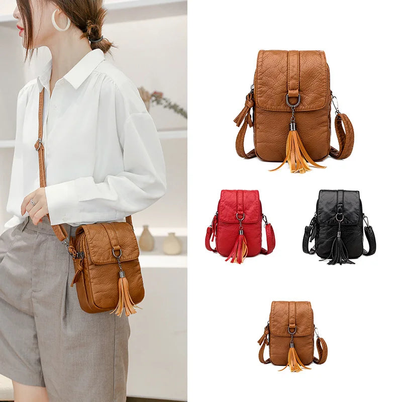 PU Leather Messenger Bag for Women