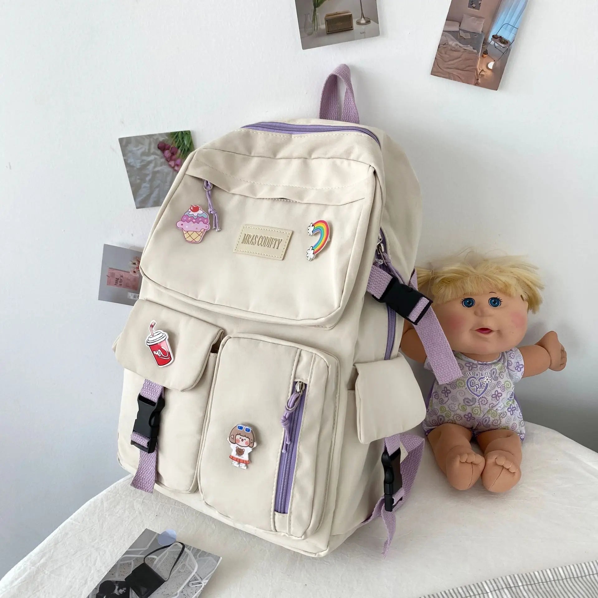 Stylish Waterproof Women's Nylon Backpack