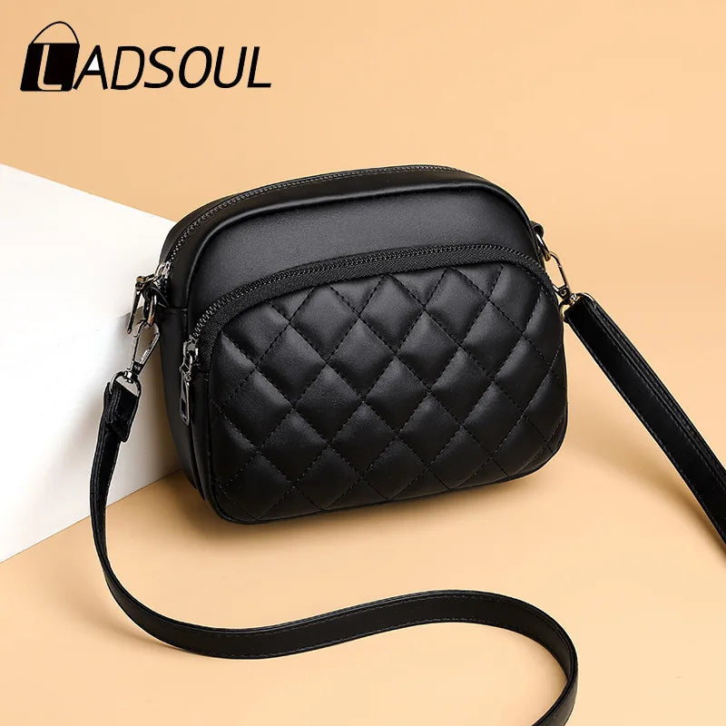 Ladsoul Handbag And Purses Solid PU Leather Crossbody Bag