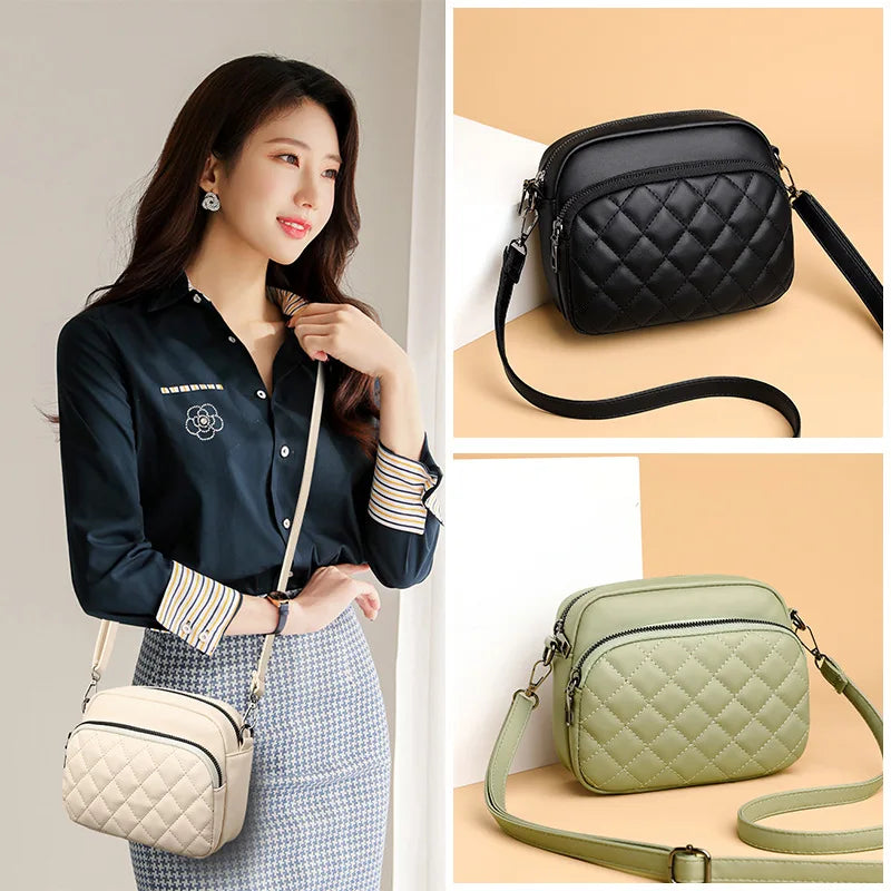 Ladsoul Handbag And Purses Solid PU Leather Crossbody Bag