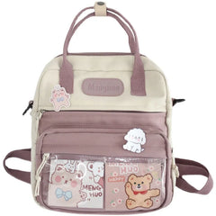 Ladsoul Nylon Small School Bags Flower Travel Backpack