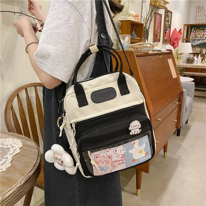 Ladsoul Nylon Small School Bags Flower Travel Backpack
