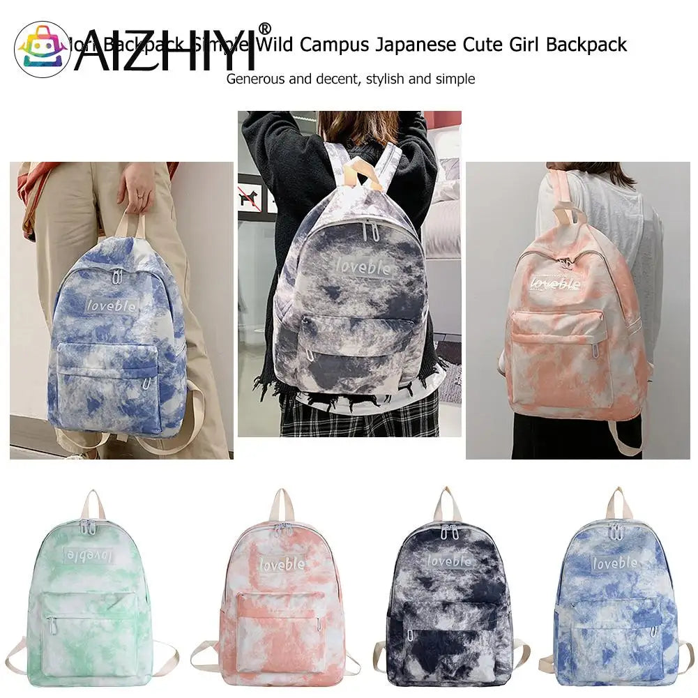 Lady Nylon Backpack Print School Shoulder Bag Large Capacity Bagpack