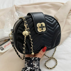 Embroidered Chain Shoulder Bag Beaded Messenger Crossbody Handbag