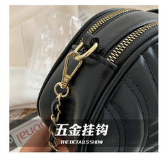 Embroidered Chain Shoulder Bag Beaded Messenger Crossbody Handbag