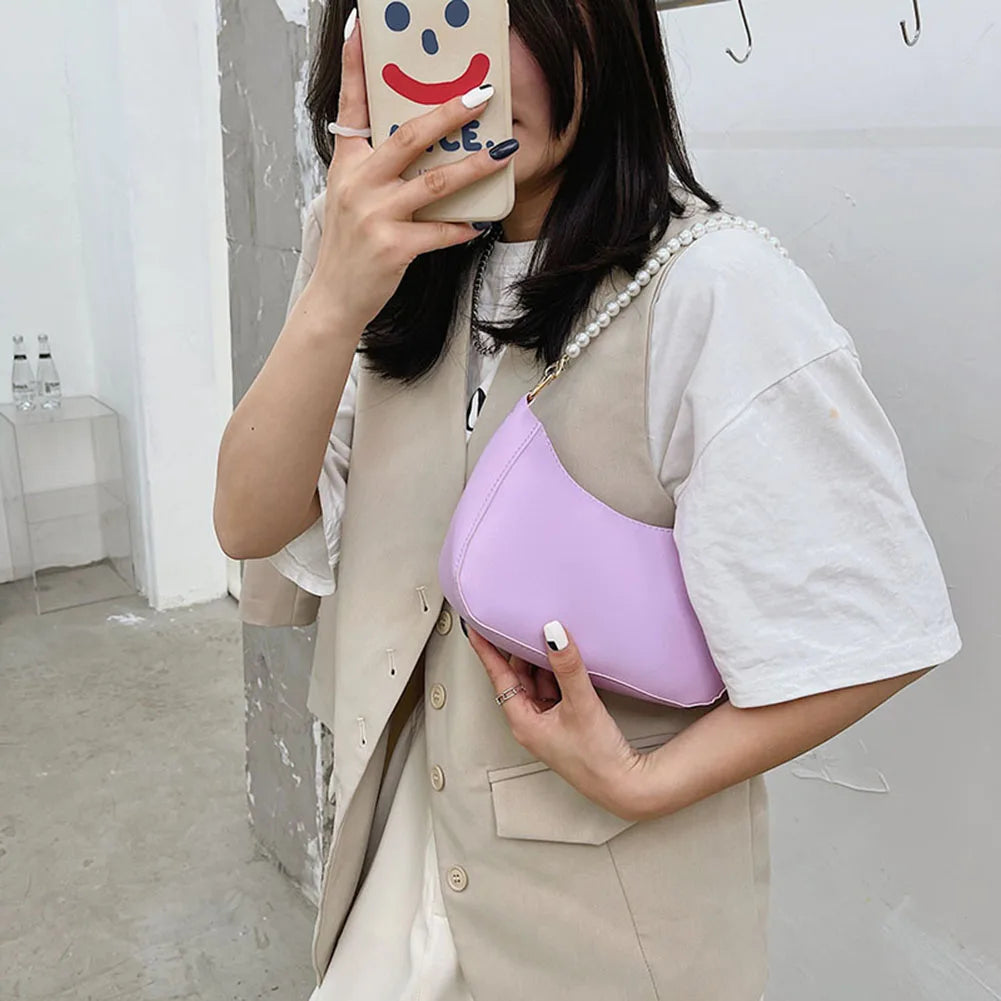 Mini PU Leather Shoulder Bags Cartoon Pattern Handbags for Women