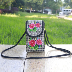 Ethnic Embroidered Crossbody Shoulder Cell Phone Bag