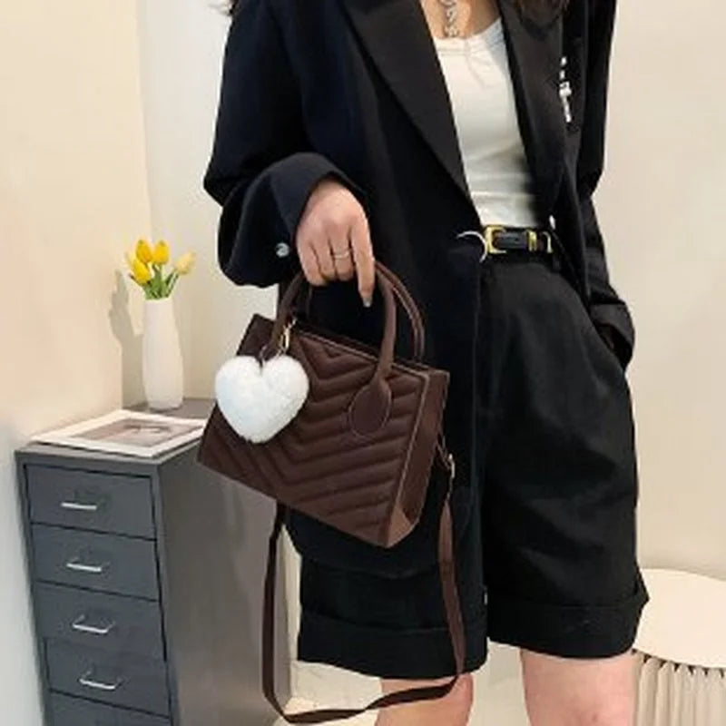 Women Felt Shoulder Bag Casual Portable Clutch Purse Handbags