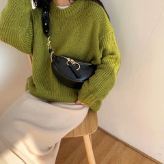 Women's Waist Bag Travel Handbags PU Leather Crossbody Chain Shoulder Bag