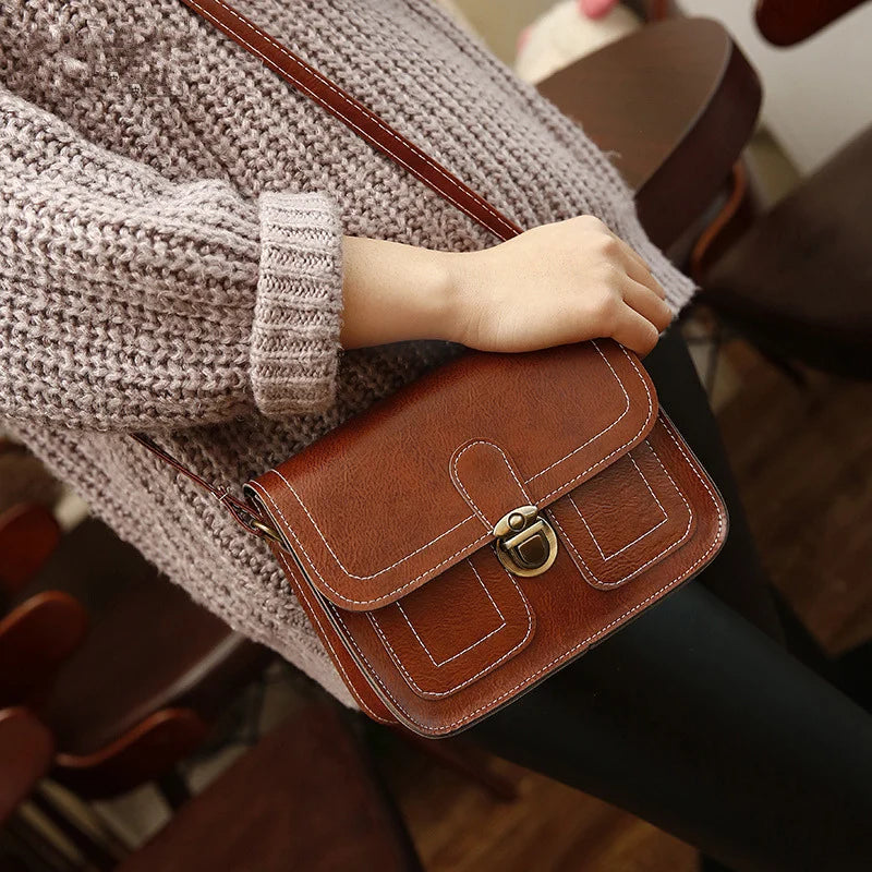 Women's Crossbody PU Leather Handbag Square Pack