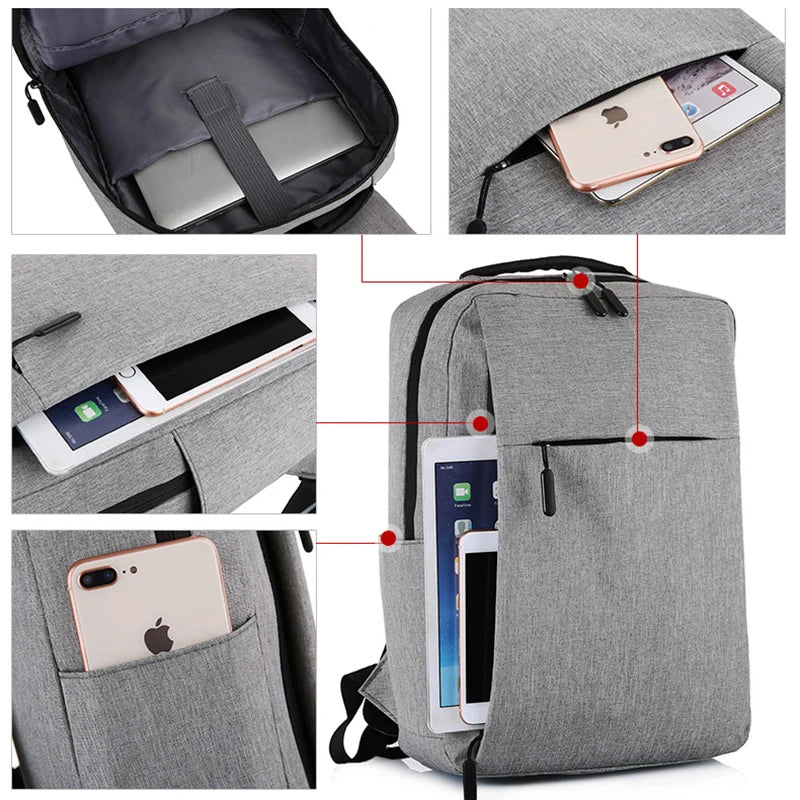 Laptop USB Business Backpack School Bag Rucksack for Men Women Anti Theft