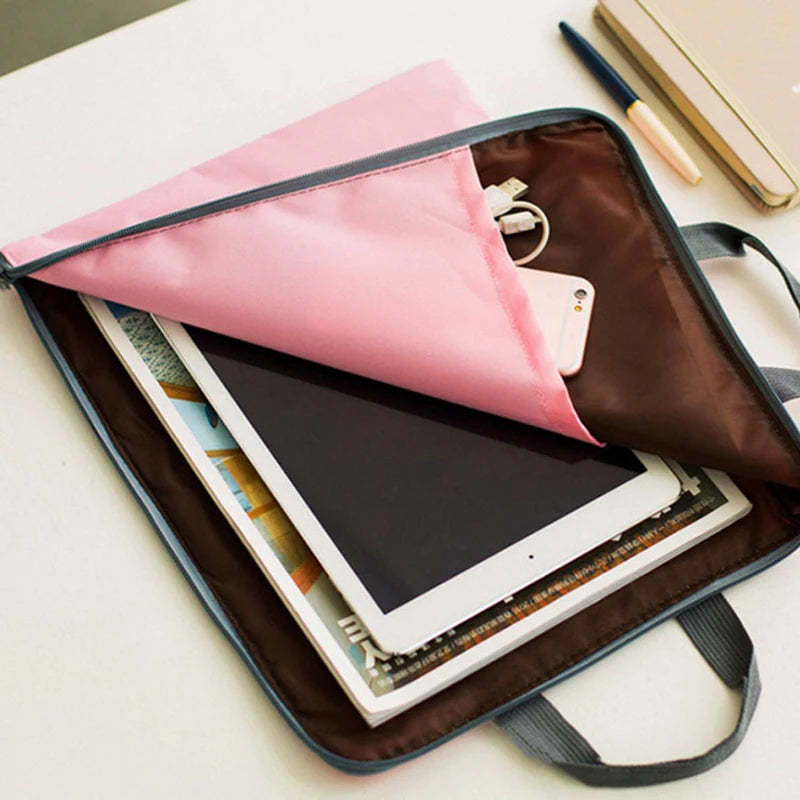 Large Canvas A4 File Folder Document Bag Business Briefcase