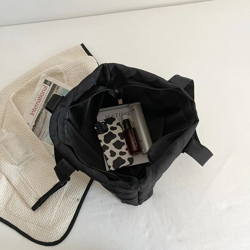 Large Canvas Shoulder Bags for Women Soft Cotton Shopper Shopping Bags